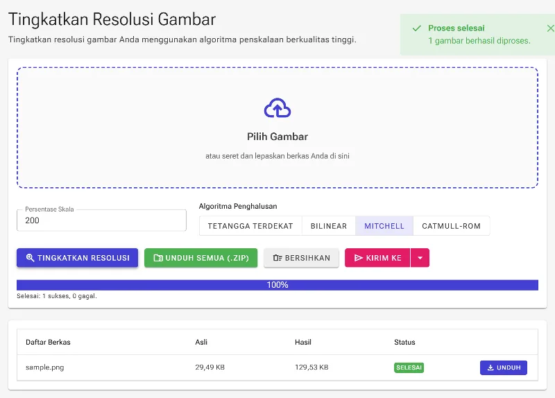 Perbesar dan unduh gambar Anda