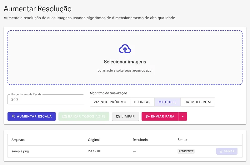 Faça o upload da sua imagem original