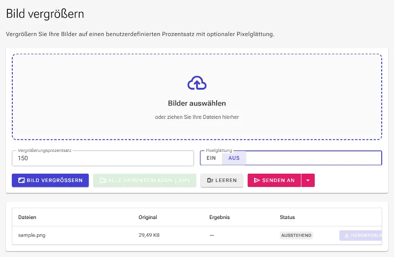 Modus zur Pixelglättung wählen