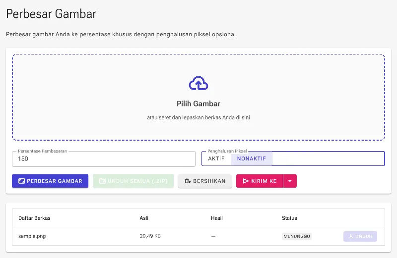 Pilih mode penghalusan piksel